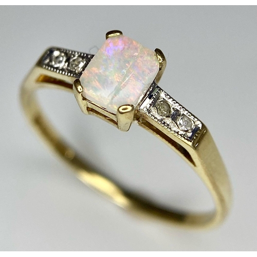 719 - A 9K YELLOW GOLD VINTAGE DIAMOND & OPAL SET RING 1.4G SIZE O

SC 4057