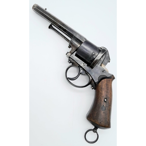 771 - A Rare Antique Belgian 5-Shot (11mm) Self-Cocking Pin Fire Revolver. Belgian proofs, side-gate loadi... 