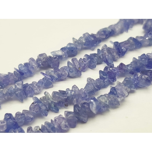 1181 - Two Natural Rough Cut Gemstone Necklaces - Lapis Lazuli and White Howlite. Both 82cm length.