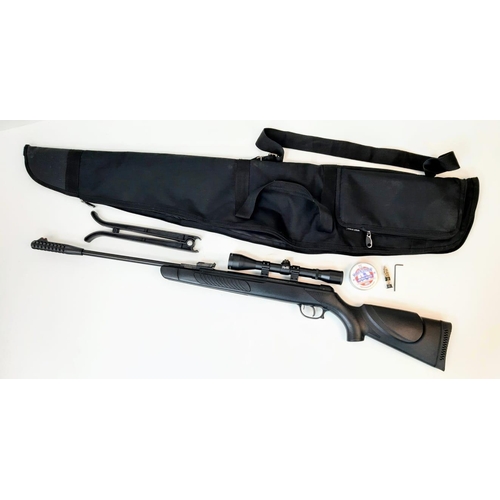 599 - An Excellent Condition, Kral .22 Air Rifle with 4 x 40 Telescopic Sight Complete with Gun Bag, Bipod... 