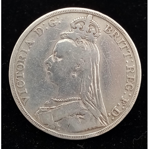 653 - An 1891 Queen Victoria Silver Crown. VF grade but please see photos.