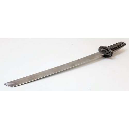 739 - An Excellent Condition, Highly Detailed, White Metal Modern Oriental Presentation Short Sword (Wakaz... 