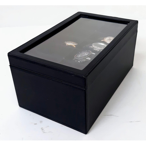 760 - A Parcel of 4 Men’s Watches Plus a 20 Capacity Black Leatherette Watch Display Box. Watches Comprise... 