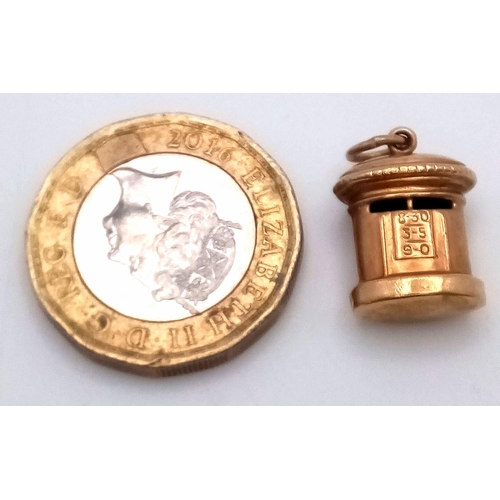 853 - A 9K YELLOW GOLD POST BOX CHARM 1G , 2cm x 1cm

SC 4045