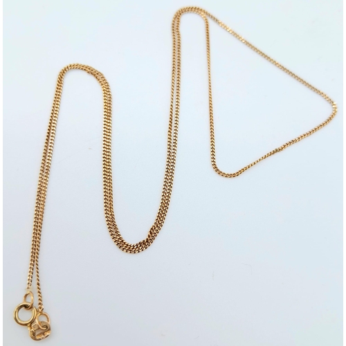 886 - A 9K Yellow Gold Disappearing Necklace. 45cm. 1.27g weight.