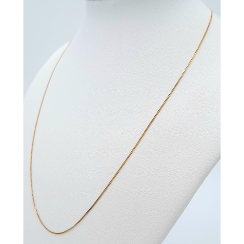 886 - A 9K Yellow Gold Disappearing Necklace. 45cm. 1.27g weight.