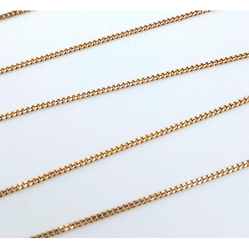 886 - A 9K Yellow Gold Disappearing Necklace. 45cm. 1.27g weight.