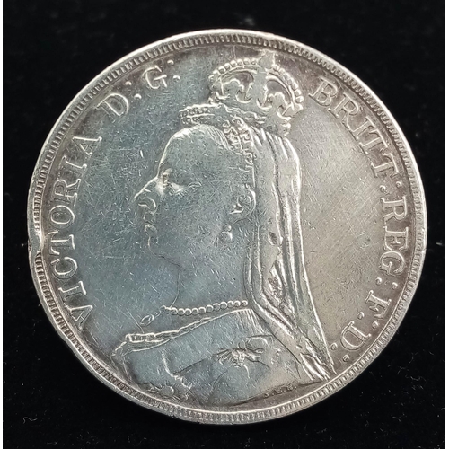 1178 - An 1890 Queen Victoria Silver Crown. VF grade but please see photos.