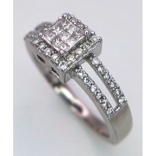 571 - A 18K WHITE GOLD DIAMOND RING 0.33CT 3.9G SIZE L

ref:8002