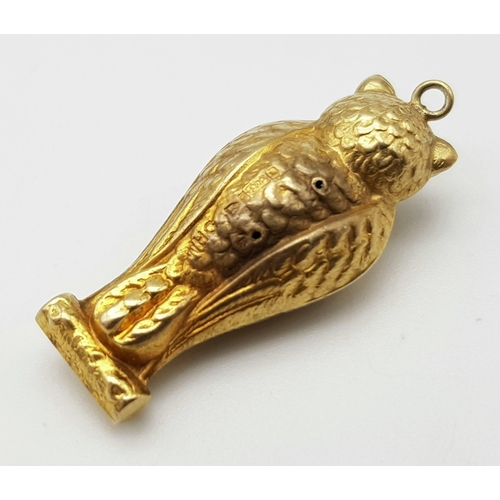 846 - A 9K YELLOW GOLD OWL CHARM / PENDANT 1.4G , 28mm x 11mm

SC 4037