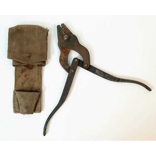 882 - 1944 “D-Day” Dated British Wire Cutters & Webbing Pouch.