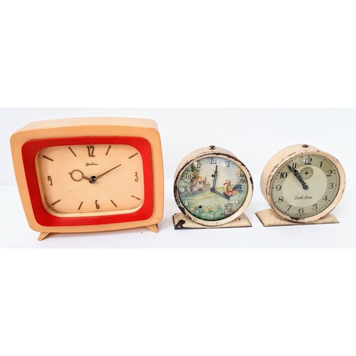 965 - Watch time wizz by with these six vintage clocks. Five Smith's and one Bentima all fixed to unwind o... 