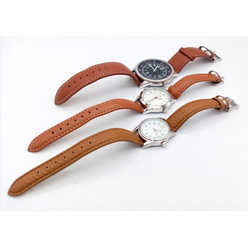 1280 - A Parcel of Three Unworn Ex Display Military Homage Watches Comprising; 1) 1940’s Design Japanese Pi... 