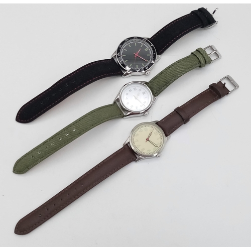 1274 - A Parcel of Three Unworn Military Homage Watches Comprising; 1) 1960’s Portuguese Colonial Watch (43... 