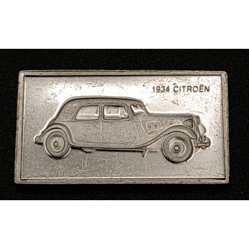 768 - 2 X STERLING SILVER AND ENAMEL FRENCH CITROEN CAR LOGO MANUFACTURER PLAQUES, WEIGHT TOTAL 24.8G, SIZ... 