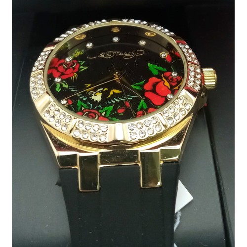 1295 - Two Ed Hardy Decorative Quartz Ladies Watches. Both in excellent condition in original boxes. One in... 