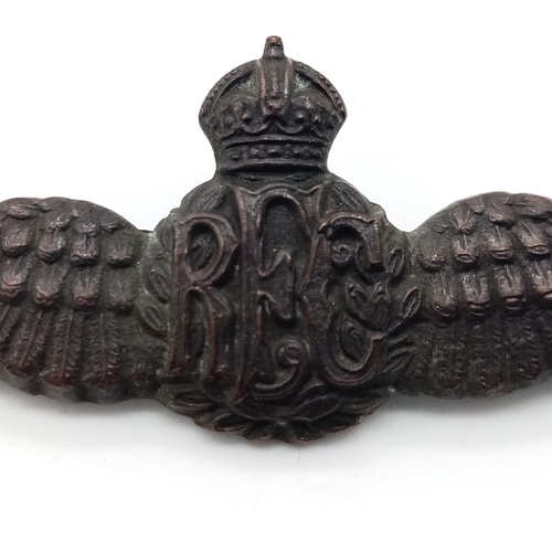 819 - WW1 British Royal Flying Corps Officers Bronze Pilots Wings.