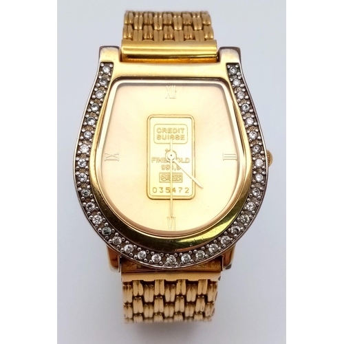 時計 CREDIT SUISSE GOLD INGOT WATCH The Swiss Ingot Watch Collection quartz watch inset with