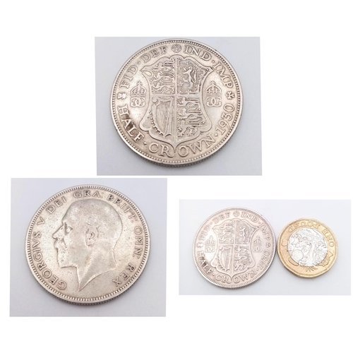 486 - A George V 1930 Silver Half Crown Coin. VF grade but please see photos.