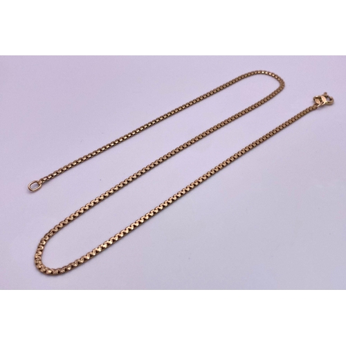 893 - A Vintage 9K Yellow Gold Interlink Necklace. 42cm. 5.15g weight.