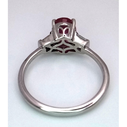 1573 - A Pink and White Stone 925 Sterling Silver Ring. Size N.