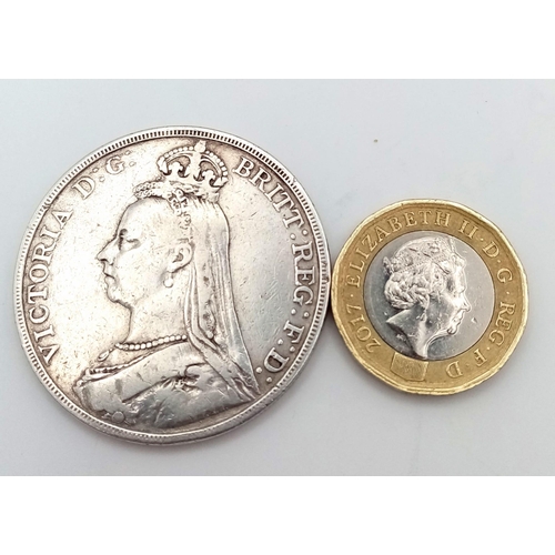 886 - An 1891 Queen Victoria Silver Crown. VF grade but please see photos.