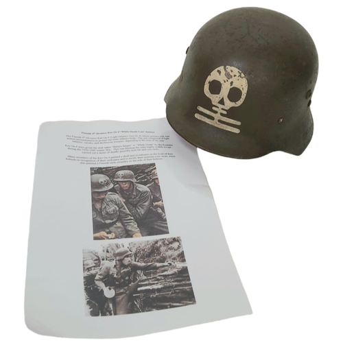 153 - WW2 Finnish Kev Os 4 “The White Death” Helmet with write up.