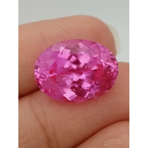 1564 - A Vibrant 14.5ct Pink Kunzite Gemstone. Oval cut. No visible marks or inclusions. No certificate so ... 