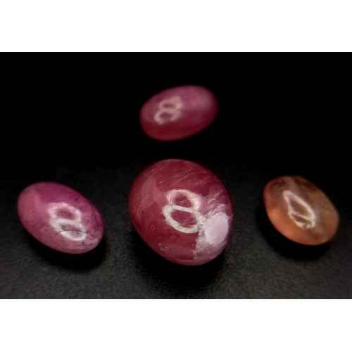 689 - A 26.25ctw Lot of African Ruby Gemstones. Four stones in a clip-open case.