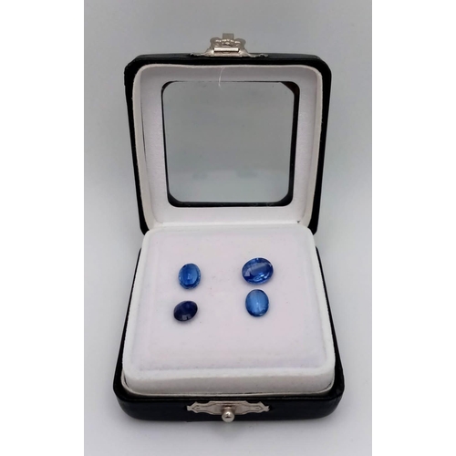 863 - A 6.1ctw of Kyanite Gemstones. Four stones in a clip-open case.