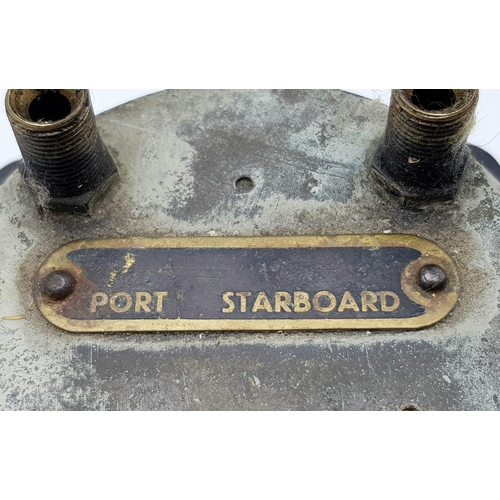 662 - A Vintage Twin Brake Aircraft Gauge - Markings at back for Port and Starboard. 8cm diameter.