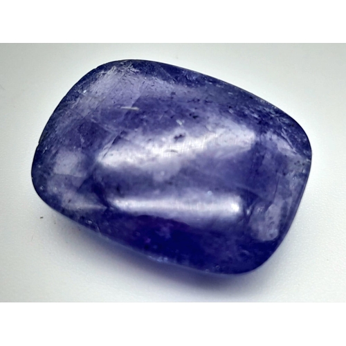 872 - A 22ct Cushion Shaped Tanzanite Cabochon Gemstone. GRS Lab Certified.