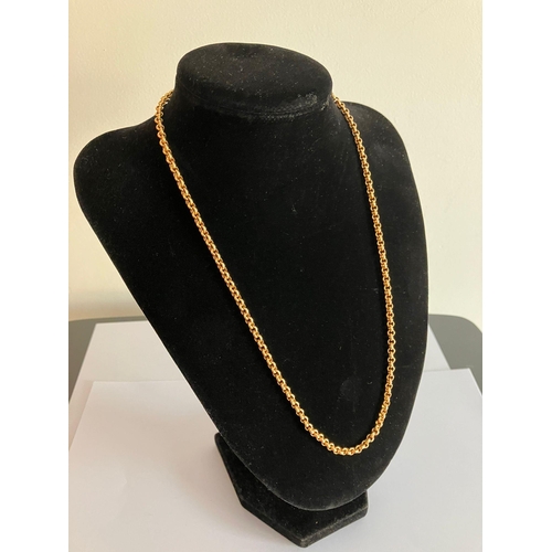 252 - 9 carat YELLOW GOLD BELCHER LINK CHAIN NECKLACE. Full UK hallmark. 7.96 grams. 50 cm.