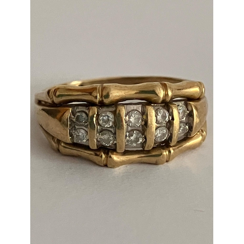 63 - Fabulous 9 carat GOLD and DIAMOND RING. Having 10 x Round cut sparkling DIAMONDS set to top in GOLD ... 