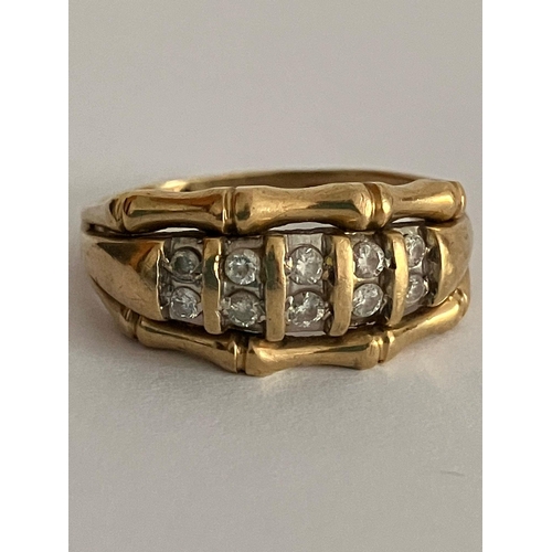 63 - Fabulous 9 carat GOLD and DIAMOND RING. Having 10 x Round cut sparkling DIAMONDS set to top in GOLD ... 