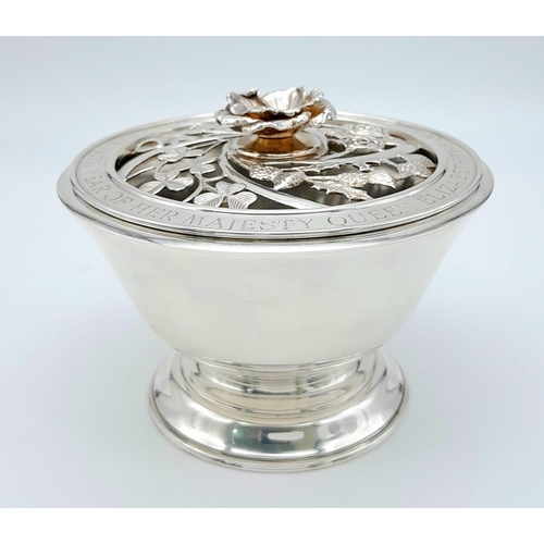 12 - An Asprey of London Limited Edition (55 of 100) Sterling Silver Posy Bowl. Beautiful ornate and pier... 