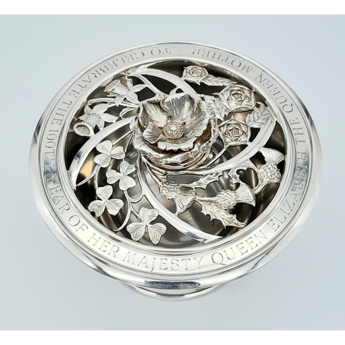 12 - An Asprey of London Limited Edition (55 of 100) Sterling Silver Posy Bowl. Beautiful ornate and pier... 