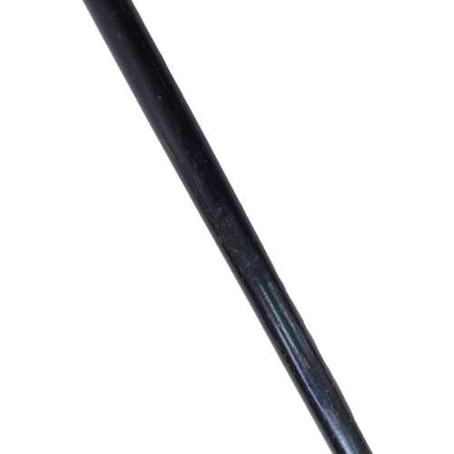 360 - An early Bone Inlaid Brass and Hardwood Sword Stick. 92cm Length.