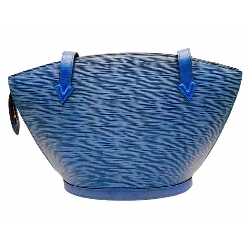 488 - A Louis Vuitton Blue Saint Jacques Shoulder Bag. Epi leather exterior with gold-toned hardware, two ... 