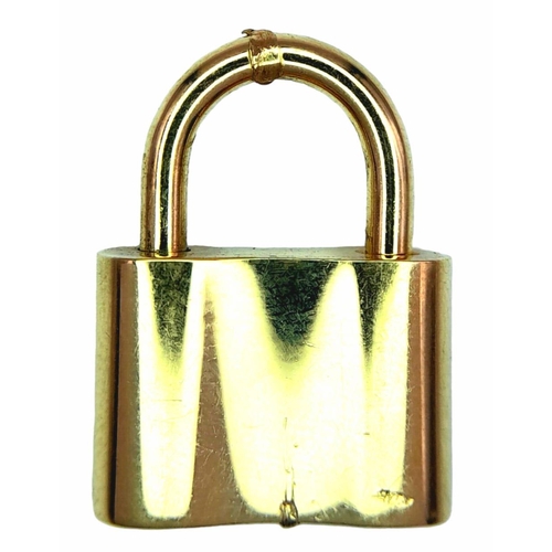 62 - 18K YELLOW GOLD TIFFANY & CO WORKING PADLOCK CHARM / PENDANT, WEIGHT 10.4G