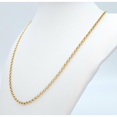 85 - A 9 K yellow gold chain necklace, length: 56 cm, weight: 7.2 g.