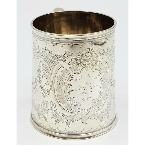 101 - AN ANTIQUE SILVER TANKARD INSCRIBED 