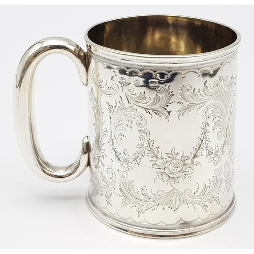 101 - AN ANTIQUE SILVER TANKARD INSCRIBED 