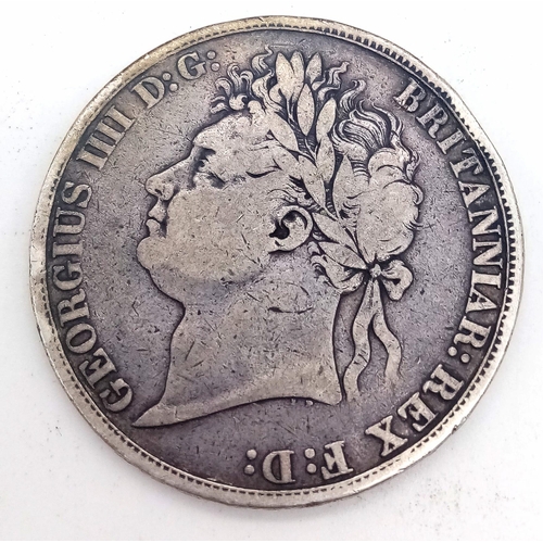 136 - A GEORGE III SILVER CROWN DATED 1821