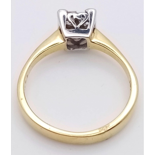 201 - An 18K Yellow Gold Diamond Set Ring. 0.48ct. Size L. 3.2g total weight.