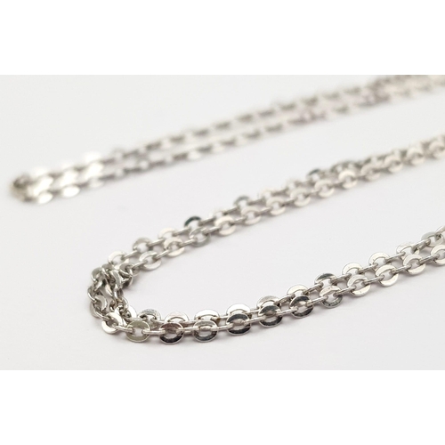 330 - A DELICATE 18K WHITE GOLD TRACE LINK CHAIN, APPROX 20