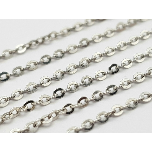 330 - A DELICATE 18K WHITE GOLD TRACE LINK CHAIN, APPROX 20