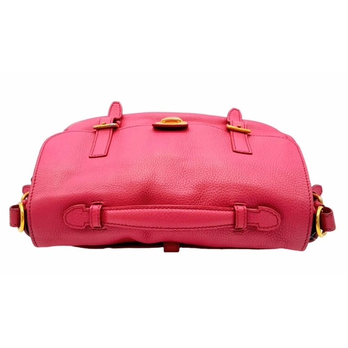 130 - A Prada Vitello Daino satchel bag, soft pink leather, matching leather/fabric interior, gold tone ha... 