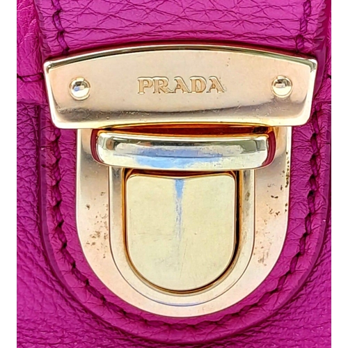 130 - A Prada Vitello Daino satchel bag, soft pink leather, matching leather/fabric interior, gold tone ha... 