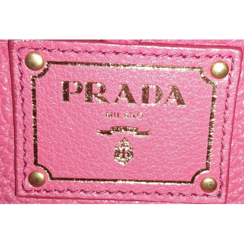 130 - A Prada Vitello Daino satchel bag, soft pink leather, matching leather/fabric interior, gold tone ha... 